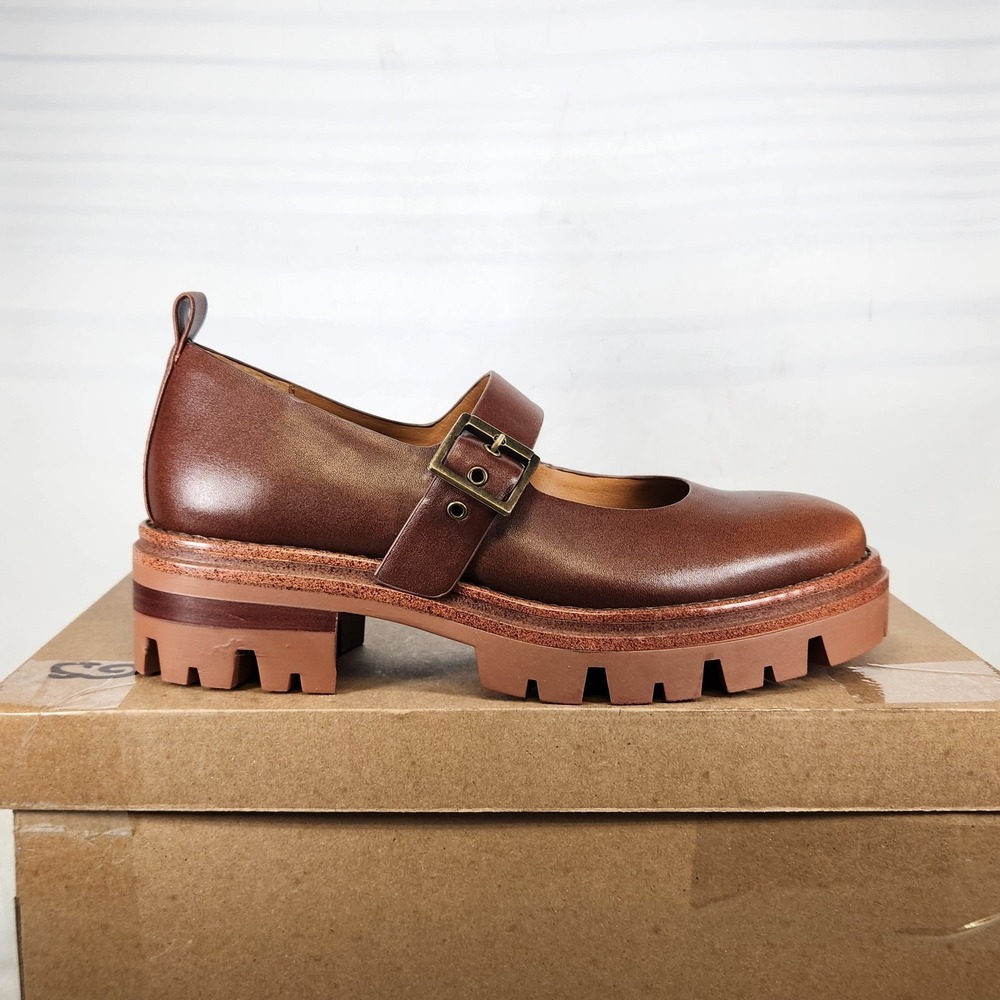 Korks Veronika Mary Jane Shoes Women Size 10 Brown Lug Sole Buckle Strap